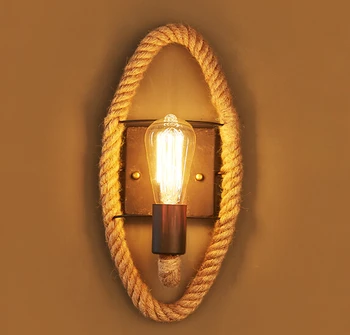 Retro Vintage Inventar Loft-Industriel hamp reb væglampe Edison Væg Sconce Restaurant, Bar, Cafe midtergangen lampe 110-240V