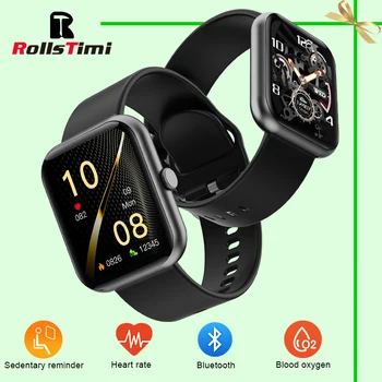 Rollstimi 2021 nye bluetooth smart ur til kvinder og mænd pulsmåler fitness sports ur aktivitet mode, smart ur
