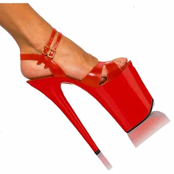 Sandaler natklub sko kvinde foråret/efteråret Rund Tå 20cm høje hæle Crystal platform wedding shoes Dans Sko