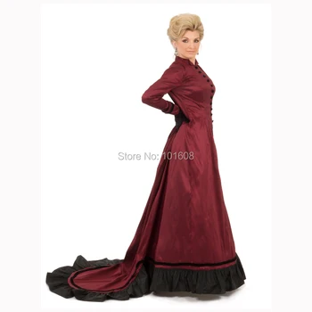 Skræddersyet!19 Århundrede Vintage kostume Victorianske kjoler Epoker Southern Belle Kjole Marie Antoinette kjoler Renæssance kjole HL-125