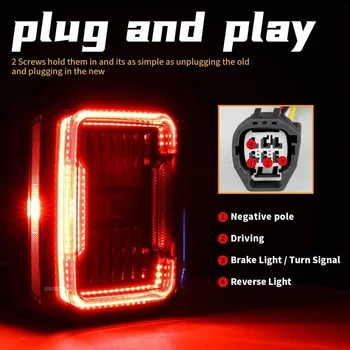 Smoke Linse LED baglygte til Jeep Wrangler JK 2007 - Bremse Reverse Light, Bageste Bakke Op-Lys-Kørelys