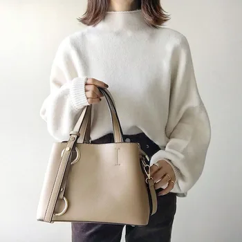 Snøre Sweater Kvinder er Efterår, koreanere Løs Dovne langærmet Strikkede Pullovers Damer Top Fashionable Vinter Bunden Shirt