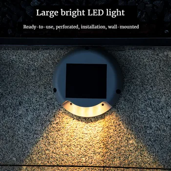 Solar Underjordisk Lampe Udendørs Vandtæt Have Lys Footlight Midtergangen Trapper Runde Form Trin Lys Trail Lys Terrasse Lamper
