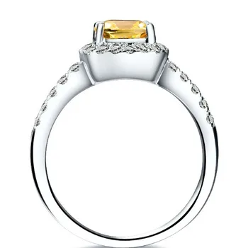 Solid Platinum PT950 Ring Gule Pude 1CT Diamant Engagement Ring, D Farve VVS1 Klarhed Erklæring Farverige Finger Smykker