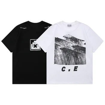 Sommeren Mands T-shirt Kreative CE-Print Casual Løs, kortærmet T-shirt til Mænd, Par, Tee shirts, Toppe Plus Size Ren Bomuld