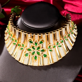 Soramoore Berømte Mærke Bling Pailletter Luksus Afrika Dubai Smykker Sæt Til Kvinder Bryllupsfest Zircon Bryllup Brude Smykker Sæt