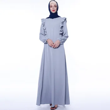 Sort Åben Abaya Kimono Længe Muslimske Kvinder Kjole Tyrkiet Kaftan Dubai Kaftan Marocain Islam Tøj Ramadan Abayas Robe