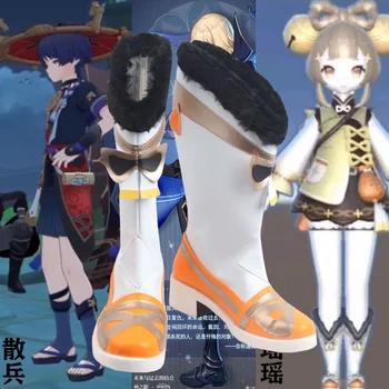 Spil Genshin Indvirkning Yaoyao Cos Sko Pu Læder Komfortable Støvler Stærkt Restaureret Cosplay Tema Animationsfilm