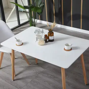 Spisebord Moderne Nordiske sofabord, Non-slip bordben Naturlige Bøg Fritid Bord Og Stol Hjem Stue HWC
