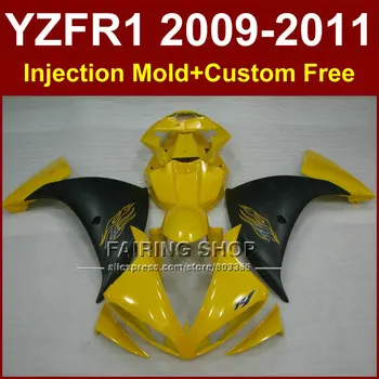 Sprøjtestøbe motorcykel stødfangere for YAMAHA ABS YZF R1 09 10 11 12 gule R1 dele af kroppen YZF1000 YZF R1 2009 2010 2011+7Gifts