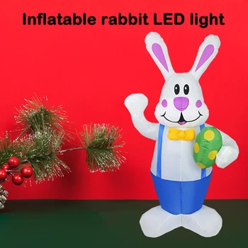 Store 6ft Høj Tændte Påske Oppustelige Bunny med Æg LED-Lys Indretning, Giant Tændte Udendørs Ferie Værftet Græsplæne Indretning