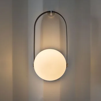 Stue Væglampe Nordisk Kunst Glas, Metal Hotel Designer Eksempel Værelses Væg Lampe I Soveværelset Hovedet Af En Seng