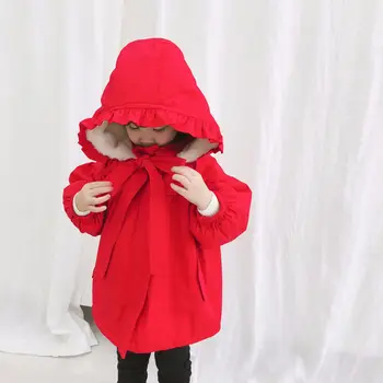 Søde Parkacoats Frakke til Baby Piger 2018 Vinter Nye Børn Piger Dejlig Hættetrøjer Trench Coat Baby Pige Tøj til Børn Ned Frakke