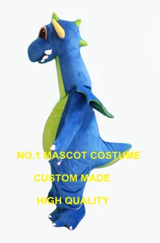Søde blå dinosaur maskot kostume voksen størrelse tegnefilm dino dinosaur tema anime cosplay kostumer til karneval fancy kjole 2546