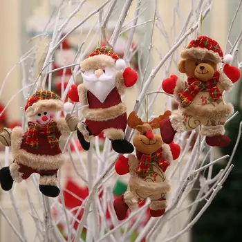 Søde juletræ Santa Claus Bjørn Snemand Elk Dukke Hængende Ornamenter Dekoration Vedhæng LX8442