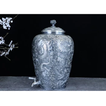 Sølv pot 999 sterling sølv håndlavet Japansk te-sæt retro tekande, elkedel hjem te ceremoni Kungfu te sæt 20000ml