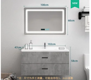 Taurman Nordiske massivt træ badeværelse kabinet simpel håndvask, badeværelse spejlskab servante lys luksus kombination