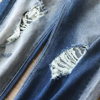 Tonngirls Rippet Mødre Jeans Til Kvinder Højtaljede Patchwork Bred Ben Denim Bukser Streetwear Kvindelige Jeans Koreansk Mode 2021