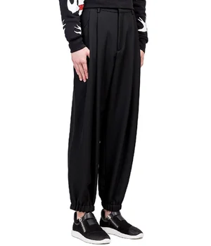Tøj til Mænd GD Hår Stylist mode Catwalk løs folder casual pants plus size sanger kostumer