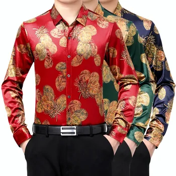 Varm Grøn Velour T-Shirts Til Mænd Mode Usædvanlige Tøj Produkter Velour Part Kjole I Stor Størrelse Blød Bluse Luksus Stilfulde Blå