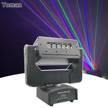 Vask Strobe Stråle 3I1 Laser Projektor Bevæger Hovedet Lys RGBW LED-Lys Fase DJ Disco Party Show DMX512 Lys Laser Scanning