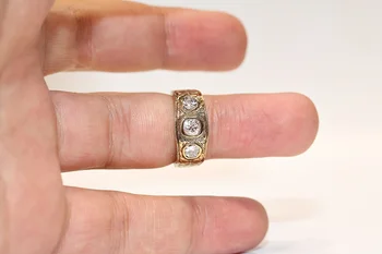 Victoriansk Stil, Ny Lavet 14K Guld Naturlige Diamant Indrettet Band Stil Fantastiske Ring