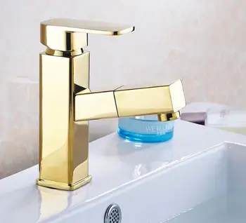 Vidric Dæk monteret Golden finish trække køkken & badeværelse Armatur, håndvask blandingsbatteri synker vandhaner, håndvaske med haner,