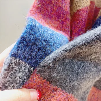 Vintage Preppy Stil Kontrast Farve Stribet Pullover Women ' s 2022 Efteråret og Vinteren Ny Løs Sweater Kvinder