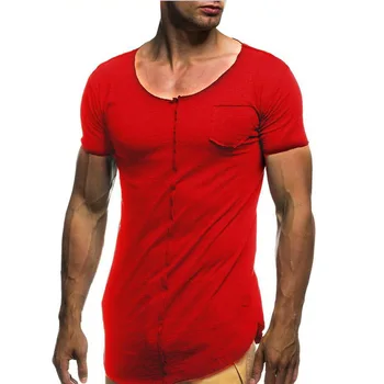 W1053-Sommer nye mænd er T-shirts ensfarvet slanke tendens casual kort-langærmet mode