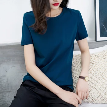W1277 -2020 sommeren nye koreanske kort bunden net shirt rød slank slankekur ensfarvet, kortærmet T-shirt kvindelige
