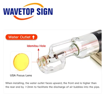 WaveTopSign Co2-Glas Laser Rør Dia 50mm 820mm 50W Glas Laser-Lampe til CO2-Laser Gravering skæremaskine