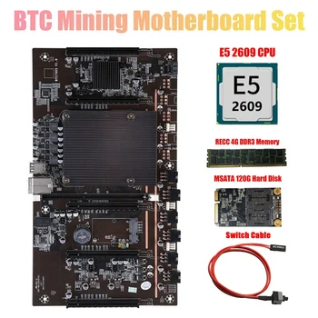 X79 H61 BTC Minedrift Bundkort med E5 2609 CPU+RECC 4G DDR3 Ram+120G SSD+Skift Kabel Støtte 3060 3070 3080 GPU