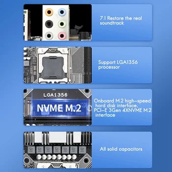 X79A 2.0 Bundkort LGA1356 PCI-E 16X DDR3X2 32GB Hukommelse M-ATX SATA2.0 Desktop-Computer Bundkort
