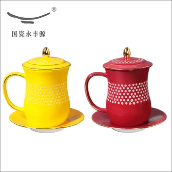 Yongfengyuan crystal udsøgt bone china tea cup keramik, der er omfattet kop te skål kontor kop sæt konference vand cup