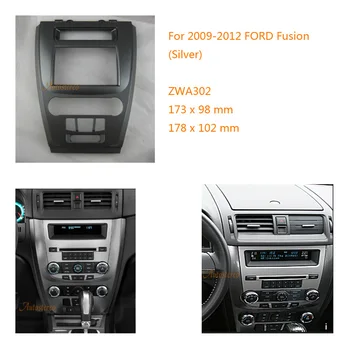 ZWNAV 11-302 Bil Stereo Radio Fascia Panel 2-DIN installation dash mount kit til FORD Fusion 2009-2012 (Sølv)