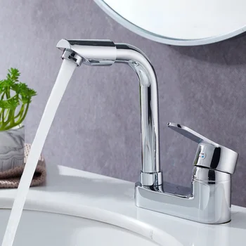 Zink Legering Håndvask Varm og Kold Vandhane, Badeværelse Håndvask Varme og Kolde Hane Dual 360-graders Roterende Hane Badekar Faucet