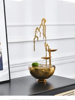 Zq Hjem Desktop Dekoration Vand Bruser High-End Løsning Lux Gave Kobber Cirkulerende Vand Lille Dekoration