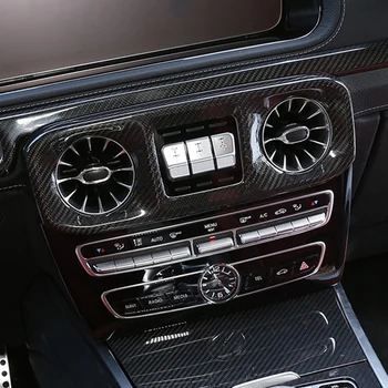 Ægte Carbon Fiber Bil Center Control Air Outlet Ramme for Mercedes-Benz G-Klasse G500 G63 19-20