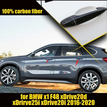Ægte Carbon Fiber Bilens dørhåndtag Dække Trim Dekoration til BMW X1 F48 XDrive20d XDrirve25i XDrive20i 2016-2020